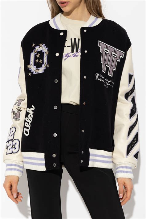 off white bomber jacket women's